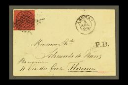 PAPAL STATES 1868 (April) Envelope Rome To Florence, Franked 1867 20c Indian Red Imperf, Sassone 18, Tied By... - Unclassified