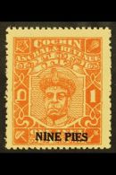 COCHIN 1949 9p On 1a Orange, Ravi Varma, SG 128, Very Fine And Fresh Mint. For More Images, Please Visit... - Andere & Zonder Classificatie