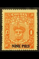 COCHIN 1949 9p On 1a Orange, Ravi Varma, SG 128, Very Fine And Fresh Mint. For More Images, Please Visit... - Autres & Non Classés