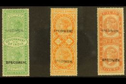 TELEGRAPH 1882 Whole 1a Green, 2r8a Orange & 5r Brown Orange, "SPECIMEN" Opt'd, SG T42s. T47s/48s, Mint (3... - Autres & Non Classés