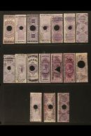REVENUE STAMPS - SMALL CAUSE COURT CALCUTTA Strong Range Of Overprints On Foreign Bill (Tall QV Types) With... - Otros & Sin Clasificación