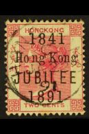 1891 2c Carmine "Jubilee" Overprint With SPACE BETWEEN "O" AND "N" OF "HONG" Variety, SG 51f, Superb Cds Used With... - Altri & Non Classificati
