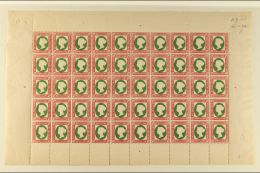 1874 RARE COMPLETE SHEET ¼s Deep Rose-red & Yellowish Green From The Unissued December 1874 Printing,... - Heligoland (1867-1890)
