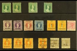 1863 - 1891 FRESH MINT /UNUSED SELECTION Fine Group With 1863 1d Green, 1d Yellowish Green, 1873 Wmk Small Star,... - Grenada (...-1974)