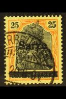 1920 25pf Black & Yellow-orange (gelborange) On Yellow "Sarre" Overprint Type III, Michel 9b III, Fine Cds... - Altri & Non Classificati