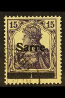 1920 15pf Dunkelblauviolett "Sarre" Overprint Type I With Divided Bar Variety, Michel 7c I A, Fine Cds Used,... - Autres & Non Classés