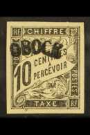 OBOCK POSTAGE DUES - 10c Black Ovptd, Yv 2, Very Fine Mint No Gum. Signed. For More Images, Please Visit... - Other & Unclassified
