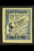 IVORY COAST PARCEL POST 1904 4f On 5c Bright Blue Overprint (Yvert 16, SG P35), Fine Mint, Four Large Margins,... - Other & Unclassified
