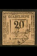 GUADELOUPE 20c Black On Rose, Variety "printed Double", Yv 9 Var, Fine Used. For More Images, Please Visit... - Other & Unclassified