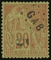 GABON 1886 "5" On 20c Red/green, Yvert 1 (SG 1), Very Fine Mint, Nicely Centred. Expertized Calves. For More... - Autres & Non Classés