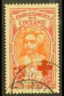 FRENCH OCEANIC SETTLEMENTS 1915 +5c On 10c Red Cross Surcharge, Variety Surcharge Inverted", Yv 41a, Very Fine... - Altri & Non Classificati