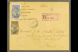 DAHOMEY 1924 (Dec) Printed Reg Cover From The Governor Of Dahomey's Office To Paris, Bearing 35c And 50c Values... - Other & Unclassified