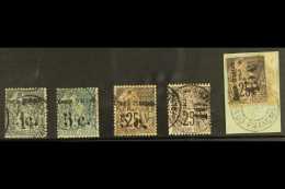 CONGO 1891-92 SURCHARGES An All Different Used Group Of "Congo Francaise" Overprints With 5c On 1c, 5c On 15c, And... - Andere & Zonder Classificatie