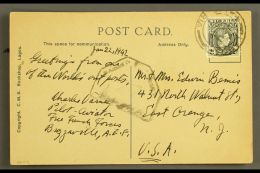 1942 FREE FRENCH AT BRAZZAVILLE. 1942 (22 Jan) Censored Postcard Of The Lagos Fish Market Addressed To USA Bearing... - Other & Unclassified
