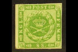 1858 8s Green Wavy Lines In Spandrels (SG 18, Michel 8, Facit 8), Mint Regummed, Four Clear To Large Margins, Tiny... - Other & Unclassified