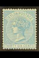 1872 36c Blue Perf 14, SG 129, Very Fine Mint. A Beauty. For More Images, Please Visit... - Ceylan (...-1947)