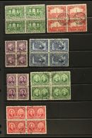1927 Anniversary Of Confederation Commemorative 2c To 12c And Historical Set SG 267/273, In Finely Used Blocks Of... - Other & Unclassified