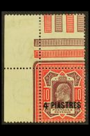 1911-13 4pi On 10d Dull Purple & Scarlet Surcharge, SG 31, Very Fine Never Hinged Mint Corner Example (hinged... - Brits-Levant