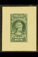 REVENUE STAMP - DIE PROOF Matches Tax 1909 "Imposto Do Phosphoro" 20r Green - A DIE PROOF On Card, Overall 23 X... - Andere & Zonder Classificatie