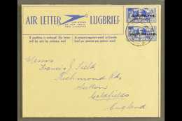 1944 AIR LETTER 3d War Effort Pair Blue On Buff, Higgins & Gage FG1, Very Fine Used To England, MASERU (17 Dec... - Other & Unclassified