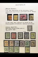 OFFICIALS 1913-1933 USED COLLECTION With Shades & Varieties In Hingeless Mounts On Leaves, Inc 1913 Roos Set... - Other & Unclassified