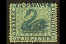 WESTERN AUSTRALIA 1861 2d Blue Intermediate Perf 14-16, SG 34, Unused No Gum Fresh, A Beauty. For More Images,... - Andere & Zonder Classificatie