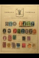 TASMANIA 1855-1912 Mostly Used Collection On Old Printed Album Pages And Loose In Packets, Includes A Good Range... - Otros & Sin Clasificación