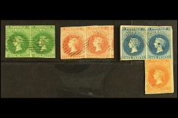 SOUTH AUSTRALIA 1855 1d, 2d And 6d Values, Each As A Horizontal PAIR (SG 1/3) All Fine Lightly Used With Fresh... - Altri & Non Classificati