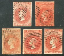 SOUTH AUSTRALIA 1856-58 2d Adelaide Printing, A Range Of Shades Displaying Clear Numeral Cancels, With 1, 25, 30,... - Otros & Sin Clasificación