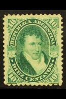 1873 10c Green Belgrano LAID PAPER (Scott 27, SG 29a), Mint, Good Centering, Very Fresh Colour. For More Images,... - Andere & Zonder Classificatie