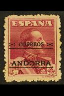 SPANISH 1928 4 Peseta Reddish Purple Perf 14, Mi 11C, Mint For More Images, Please Visit... - Other & Unclassified