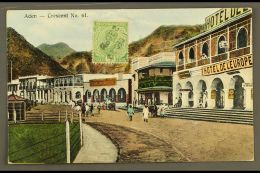 1922 (December) Picture Postcard To Harrar (Ethiopia) Bearing (on Picture Side) India ½a KGV Tied By Aden... - Aden (1854-1963)