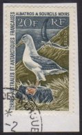 BIRDS FRENCH SOUTHERN & ANTARCTIC TERRITORIES - 1968 20f Black Browed Albatross, Yv 27, Superb Used On Piece... - Zonder Classificatie