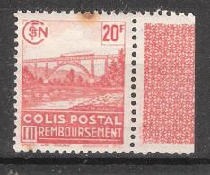 FRANCE, Colis Postaux 1943, Viaduc De Garabit & Train ", 20 F Rouge Bord De Feuille, Neuf ** / MNH, Cote 8 Euros - Mint/Hinged