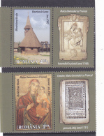 # 186  WOOD CHURCH, NICULA MONOSTERY, MARIA WITH CHILD, 2012 , MNH**,  STAMPS+LABELS, ROMANIA - Ongebruikt