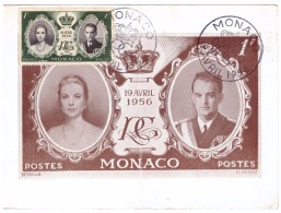 CARTOLINA POSTALE - MONACO - ANNO 1956 - CARTOLINA CELEBRATIVA - DEI SOVRANI DI MONACO - MATRIMONIO - - Cartas & Documentos