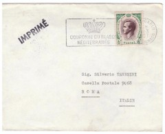 STORIA POSTALE - MONACO - ANNO 1957 - MONTE CARLO - IMPRIME - COURONNE DU BLASON MEDITERRANEE- - Cartas & Documentos