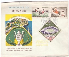 STORIA POSTALE - MONACO - ANNO 1963 - PRINCIPAUTE DE MONACO - CENTENAIRE DE LA FONDATION DU FOOTBALL ASSOCIATION - - Briefe U. Dokumente