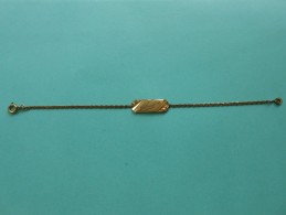 Bracelet Plaqué -   Plaque Identité  Claudine  - 17  Cms - - Bracciali