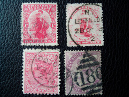 VERY RARE 4 NEW ZEALAND ONE PENNY USED STAMP TIMBRE HARD TO FIND LOW PRICE - Usados