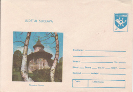 48996- VORONET MONASTERY, ARCHITECTURE, COVER STATIONERY, 1990, ROMANIA - Abdijen En Kloosters