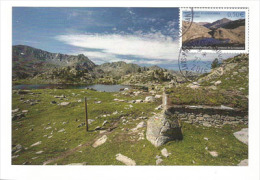 ANDORRE. Parc Naturel De La Vallée Du Madriu.(UNESCO Pâtrimoine De L'Humanité) Une Carte-maximum - Maximumkarten (MC)