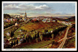 6536 - Alte Gemäldekarte - Ansichtskarte - Johanngeorgenstadt - Landpost über Aue - Gel 1944 - Stopp - Johanngeorgenstadt