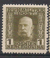 Eastern Austria 1912 Bosnia And Herzegowina ,Frans Joseph I, 1 H Mi 64,Cancelled(o) - Levant Autrichien