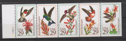 Q116 . USA. 1992 . SCOTT #: 2642-46a - MNH - HUMMINGBIRDS / COLIBRIES . SCV: US$ 5.00 - Colibris