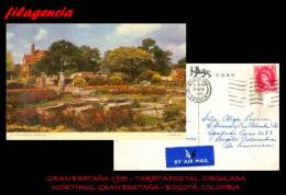 EUROPA. GRAN BRETAÑA. ENTEROS POSTALES. TARJETA POSTAL CIRCULADA 1951. WORTHING. GRAN BRETAÑA-BOGOTÁ. COLOMBIA - Sin Clasificación