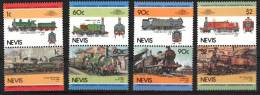 NEVIS Trains, Locomotives, Railway, Railroad. (Yvert 279/86) Serie Complete ** MNH - Eisenbahnen