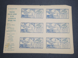 FRANCE - Bloc Complet De 6 Vignettes Du 3 Eme Essai De Lestage De Plis Au Dessus De Fayence En 1946 - A Voir - L 2592 - Blokken & Postzegelboekjes