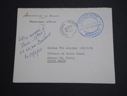 MONACO - Enveloppe En Franchise Du Ministère D 'Etat Pour Monte Carlo En 1958 - A Voir - L 2605 - Brieven En Documenten