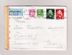 Norwegen 9.7.1943. Oslo Zensur Flugpost Brief Mit Inhalt Nach Zürich - Storia Postale